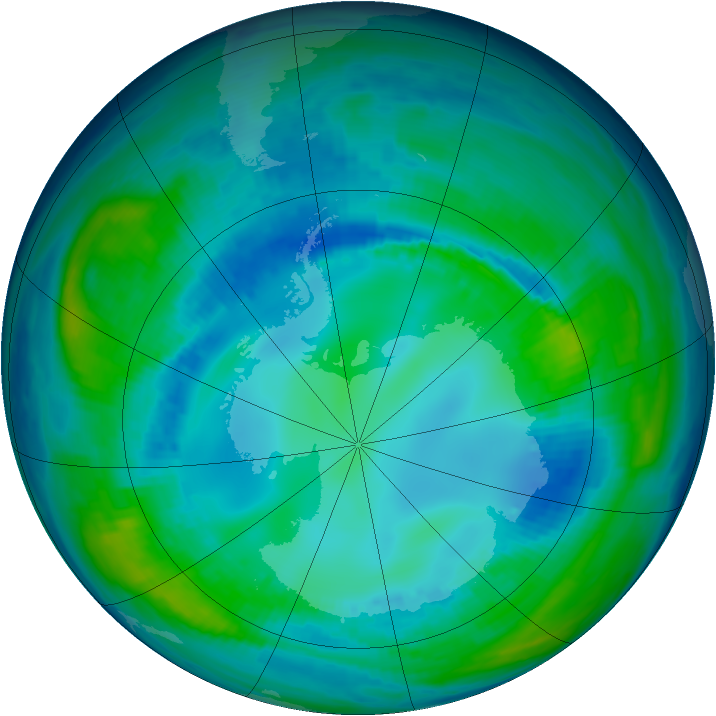 Antarctic ozone map for 03 May 1998